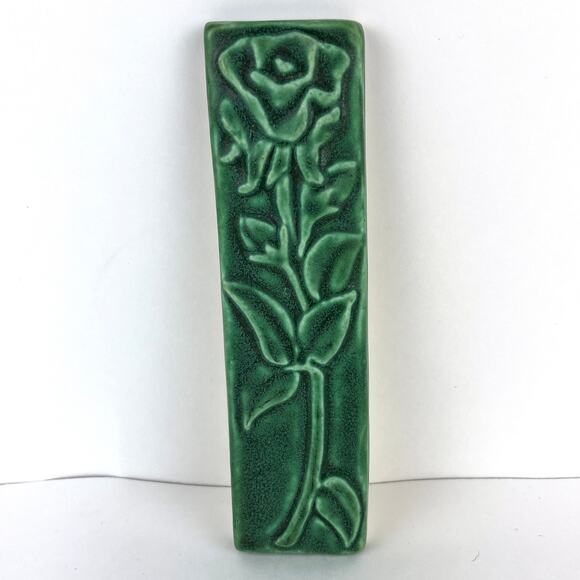 Whistling Frog Tile Co Studio Art Pottery Rose Wall Plaque - Picture 1 of 5